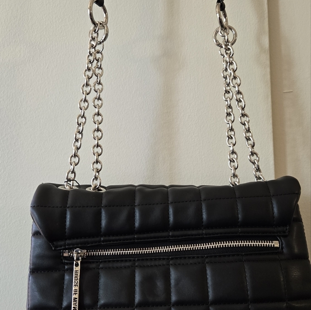House of Want Black Vegan, Quilted Shoulder Hand Bag NWT - Picture 13 of 14